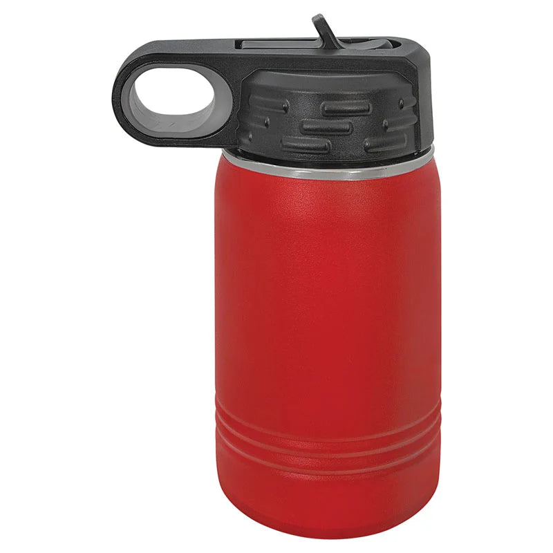 red water bottle